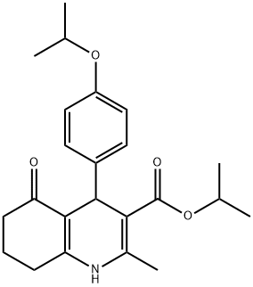 isopropyl 4-(4-isopropoxyphenyl)-2-methyl-5-oxo-1,4,5,6,7,8-hexahydroquinoline-3-carboxylate Struktur