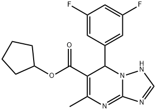 cyclopentyl 7-(3,5-difluorophenyl)-5-methyl-1,7-dihydro-[1,2,4]triazolo[1,5-a]pyrimidine-6-carboxylate Struktur