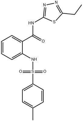 N-(5-ethyl-1,3,4-thiadiazol-2-yl)-2-{[(4-methylphenyl)sulfonyl]amino}benzamide Struktur