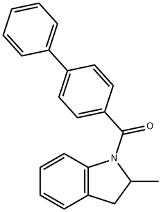 biphenyl-4-yl(2-methyl-2,3-dihydro-1H-indol-1-yl)methanone Struktur