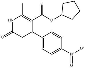 cyclopentyl 2-methyl-4-(4-nitrophenyl)-6-oxo-1,4,5,6-tetrahydropyridine-3-carboxylate Struktur