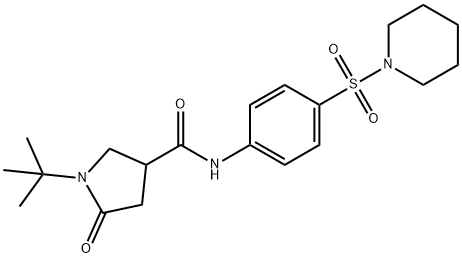 1-tert-butyl-5-oxo-N-[4-(piperidin-1-ylsulfonyl)phenyl]pyrrolidine-3-carboxamide Struktur