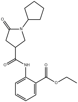 ethyl 2-(1-cyclopentyl-5-oxopyrrolidine-3-carboxamido)benzoate Struktur