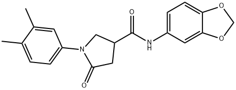 N-(1,3-benzodioxol-5-yl)-1-(3,4-dimethylphenyl)-5-oxopyrrolidine-3-carboxamide Struktur