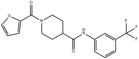 1-(furan-2-ylcarbonyl)-N-[3-(trifluoromethyl)phenyl]piperidine-4-carboxamide Struktur