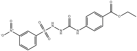 ethyl 4-(2-((3-nitrophenyl)sulfonyl)hydrazinecarboxamido)benzoate Struktur