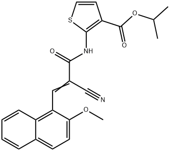 (E)-isopropyl 2-(2-cyano-3-(2-methoxynaphthalen-1-yl)acrylamido)thiophene-3-carboxylate Struktur