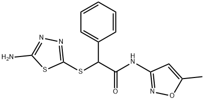 2-[(5-amino-1,3,4-thiadiazol-2-yl)sulfanyl]-N-(5-methyl-1,2-oxazol-3-yl)-2-phenylacetamide Struktur