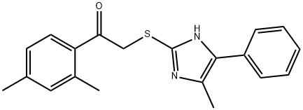 1-(2,4-dimethylphenyl)-2-[(4-methyl-5-phenyl-1H-imidazol-2-yl)sulfanyl]ethanone Struktur