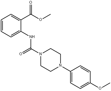 methyl 2-(4-(4-methoxyphenyl)piperazine-1-carboxamido)benzoate Struktur