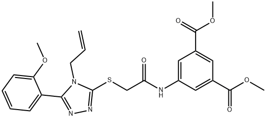 dimethyl 5-(2-((4-allyl-5-(2-methoxyphenyl)-4H-1,2,4-triazol-3-yl)thio)acetamido)isophthalate Struktur