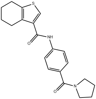 N-[4-(1-pyrrolidinylcarbonyl)phenyl]-4,5,6,7-tetrahydro-1-benzothiophene-3-carboxamide Struktur