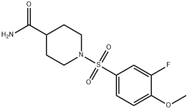 1-[(3-fluoro-4-methoxyphenyl)sulfonyl]-4-piperidinecarboxamide Struktur