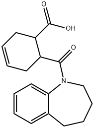 6-(2,3,4,5-tetrahydro-1H-1-benzazepin-1-ylcarbonyl)-3-cyclohexene-1-carboxylic acid Struktur