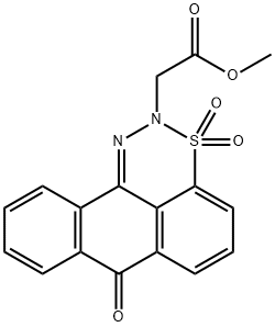 methyl 2-(3,3-dioxido-7-oxoanthra[9,1-de][1,2,3]thiadiazin-2(7H)-yl)acetate Struktur