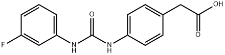 2-(4-(3-(3-fluorophenyl)ureido)phenyl)acetic acid Struktur