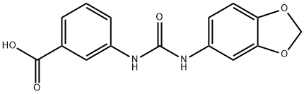 3-(3-(benzo[d][1,3]dioxol-5-yl)ureido)benzoic acid Struktur