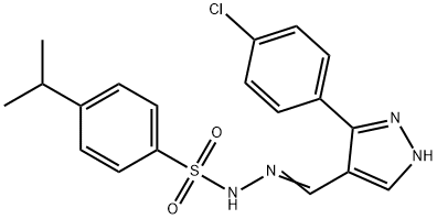 (Z)-N'-((3-(4-chlorophenyl)-1H-pyrazol-4-yl)methylene)-4-isopropylbenzenesulfonohydrazide Struktur