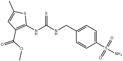 methyl 5-methyl-2-(3-(4-sulfamoylbenzyl)thioureido)thiophene-3-carboxylate Struktur