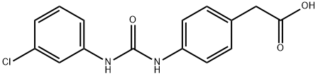 2-(4-(3-(3-chlorophenyl)ureido)phenyl)acetic acid Struktur