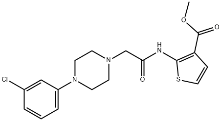 methyl 2-(2-(4-(3-chlorophenyl)piperazin-1-yl)acetamido)thiophene-3-carboxylate Struktur