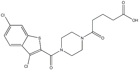 5-(4-(3,6-dichlorobenzo[b]thiophene-2-carbonyl)piperazin-1-yl)-5-oxopentanoic acid Struktur