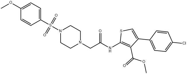 methyl 4-(4-chlorophenyl)-2-(2-(4-((4-methoxyphenyl)sulfonyl)piperazin-1-yl)acetamido)thiophene-3-carboxylate Struktur