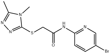 N-(5-bromopyridin-2-yl)-2-[(4,5-dimethyl-4H-1,2,4-triazol-3-yl)sulfanyl]acetamide Struktur