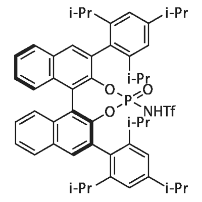 1,1,1-trifluoro-N-[(11bS)-4-oxido-2,6-bis[2,4,6-tris(1-methylethyl)phenyl]dinaphtho[2,1-d:1',2'-f][1,3,2]dioxaphosphepin-4-yl]-Methanesulfonamide Struktur