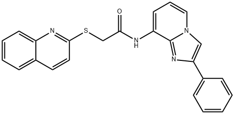 N-(2-phenylimidazo[1,2-a]pyridin-8-yl)-2-(quinolin-2-ylsulfanyl)acetamide Struktur