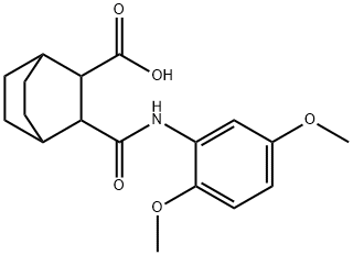 3-((2,5-dimethoxyphenyl)carbamoyl)bicyclo[2.2.2]octane-2-carboxylic acid Struktur