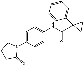 N-[4-(2-oxo-1-pyrrolidinyl)phenyl]-1-phenylcyclopropanecarboxamide Struktur