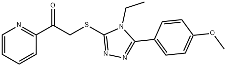 2-{[4-ethyl-5-(4-methoxyphenyl)-4H-1,2,4-triazol-3-yl]sulfanyl}-1-(2-pyridinyl)ethanone Struktur