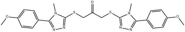 1,3-bis{[5-(4-methoxyphenyl)-4-methyl-4H-1,2,4-triazol-3-yl]sulfanyl}acetone Struktur