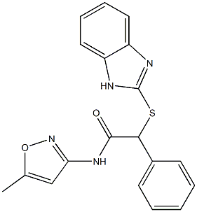 2-(1H-benzimidazol-2-ylsulfanyl)-N-(5-methyl-3-isoxazolyl)-2-phenylacetamide Struktur