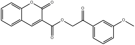 2-(3-methoxyphenyl)-2-oxoethyl 2-oxo-2H-chromene-3-carboxylate Struktur