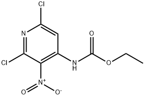 N-(2,6-Dichloro-3-nitro-4-pyridinyl) carbamic acid ethyl ester Struktur