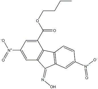 9-HYDROXYIMINO-2,7-DINITRO-9H-FLUORENE-4-CARBOXYLIC ACID BUTYL ESTER Struktur