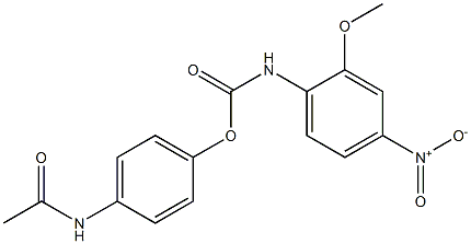 4-ACETAMIDOPHENYL N-(2-METHOXY-4-NITROPHENYL)CARBAMATE Struktur