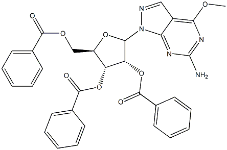 6-Amino-4-methoxy-1-(2,3,5-tri-O-benzoyl--D-ribofuranosyl)-1H-pyrazolo[3,4-d]pyrimidine Struktur