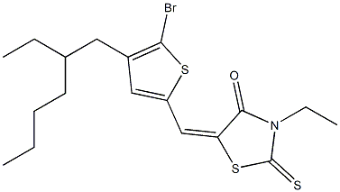 5-((5-bromo-4-(2-ethylhexyl)thiophen-2-yl)methylene)-3-ethyl-2-thioxothiazolidin-4-one Struktur