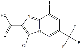 3-Chloro-8-iodo-6-trifluoromethyl-imidazo[1,2-a]pyridine-2-carboxylic acid Struktur