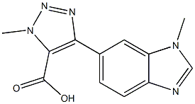 1-methyl-4-(1-methyl-1H-benzo[d]imidazol-6-yl)-1H-1,2,3-triazole-5-carboxylic acid Struktur