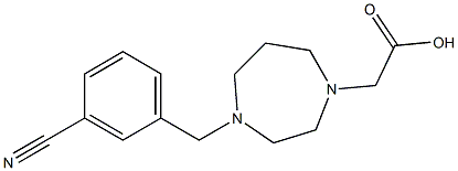 2-(4-(3-cyanobenzyl)-1,4-diazepan-1-yl)acetic acid Struktur