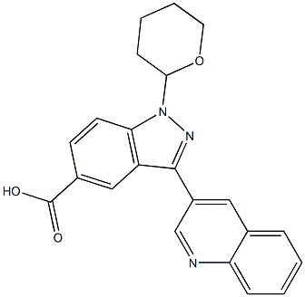 3-(quinolin-3-yl)-1-(tetrahydro-2H-pyran-2-yl)-1H-indazole-5-carboxylic acid Struktur