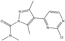 4-(2-chloropyrimidin-4-yl)-N,N,3,5-tetramethyl-1H-pyrazole-1-carboxamide Struktur