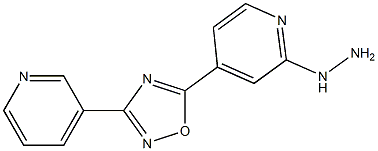 5-(2-hydrazinylpyridin-4-yl)-3-(pyridin-3-yl)-1,2,4-oxadiazole Struktur