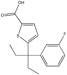 5-(3-(3-fluorophenyl)pentan-3-yl)thiophene-2-carboxylic acid Struktur