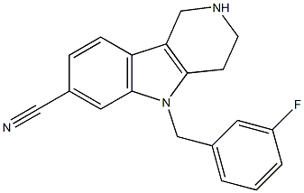 5-(3-fluorobenzyl)-2,3,4,5-tetrahydro-1H-pyrido[4,3-b]indole-7-carbonitrile Struktur