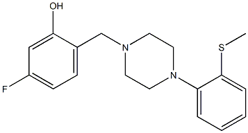 5-fluoro-2-((4-(2-(methylthio)phenyl)piperazin-1-yl)methyl)phenol Struktur